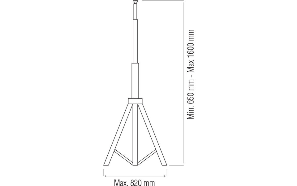 HLW LED Extendable Construction Lamp Tripod Aluminum - Sturdy LED Accessories & Lamp Fitting