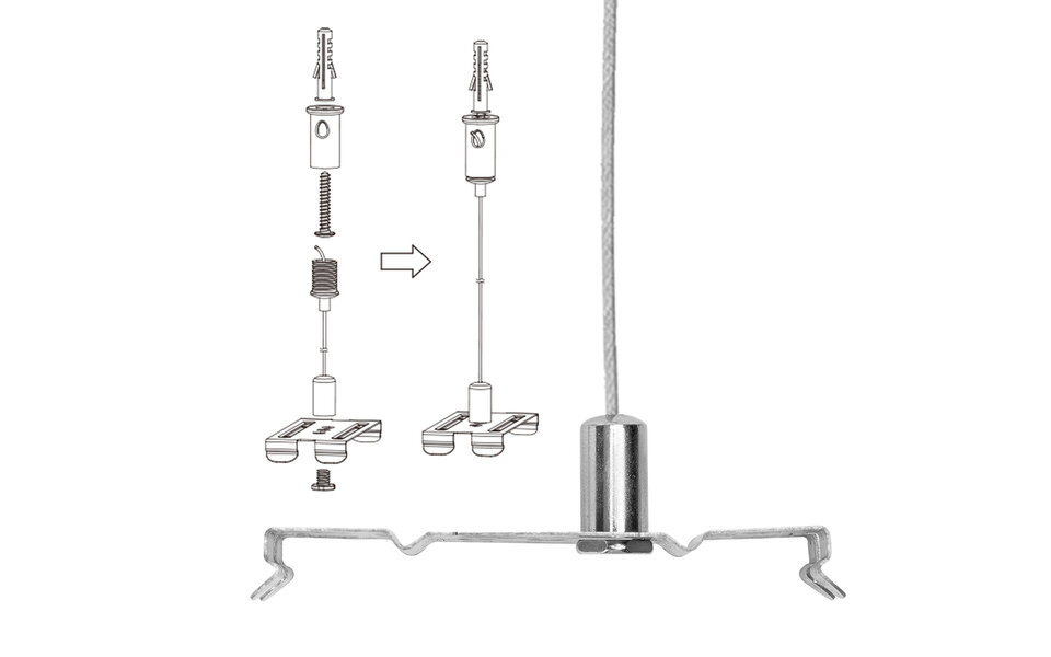 HLW LED Suspension set Fixture T5 - Aigi Shado | Adjustable LED accessories 0.75 meters