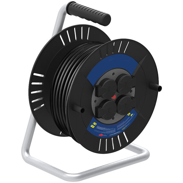 HLW LED Kabelhaspel 40m - Spatwaterdicht IP44, Randaarde & 4 Stopcontacten voor LED toebehoren en Licht snoer