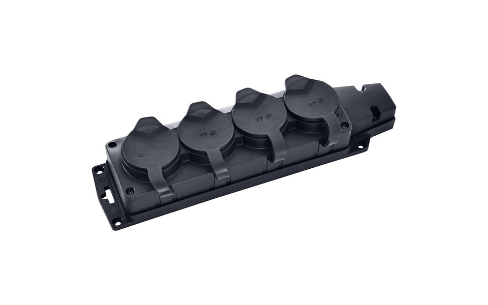 HLW LED Outdoor Splashproof IP44 Power Strip - 4 Sockets with Grounding, ideal for LED accessories