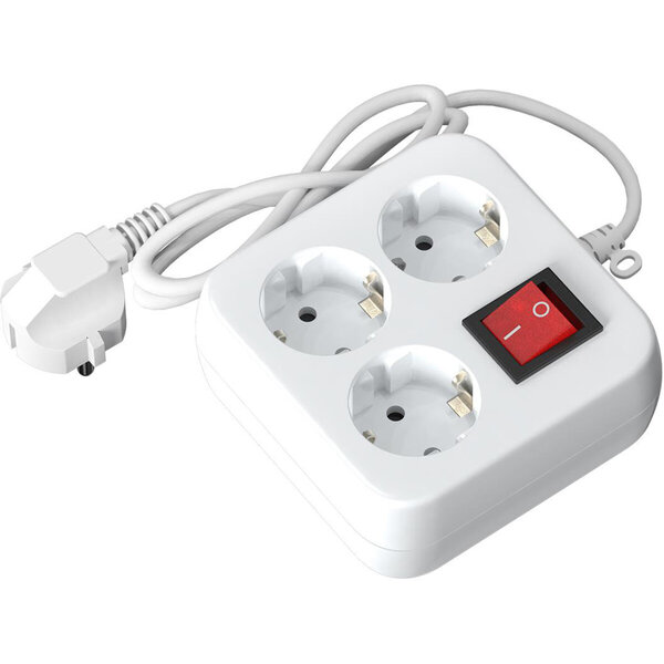 HLW LED Aigi Roovan Power Strip with Switch - 3 Outlets, 1.5m Extension Cord, 3680W LED Accessories