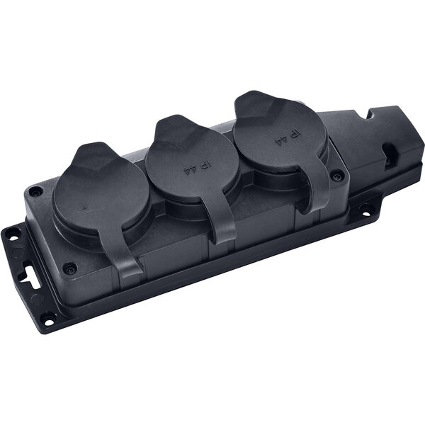 HLW LED Splash-proof outdoor power strip with 3 sockets and earth connection
