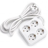 Power Strip Extension Cord 3680W - 4 Outlets - White