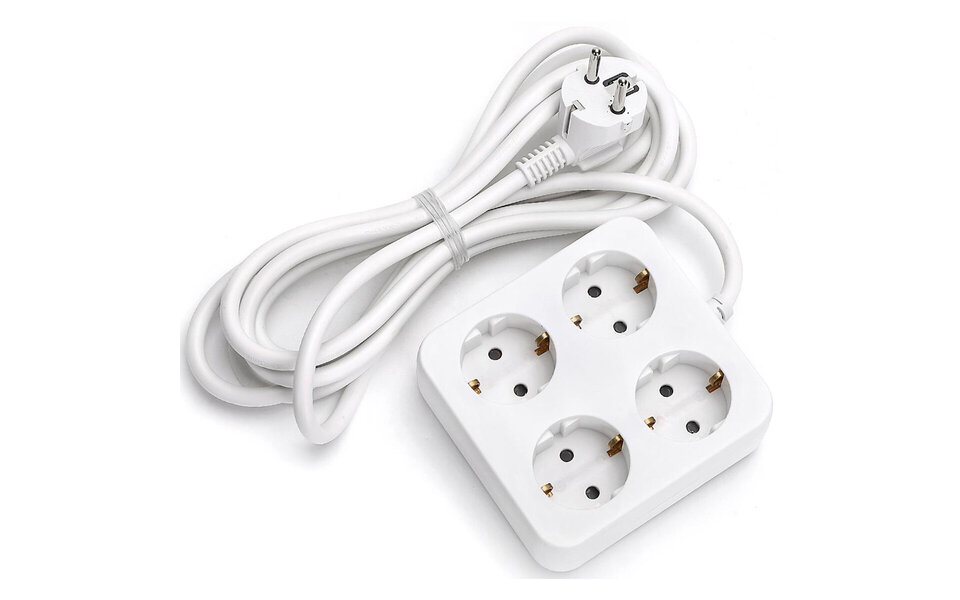 HLW LED Aigi Urvan Power Strip Extension Cord 3680W with 4 Outlets and Plug