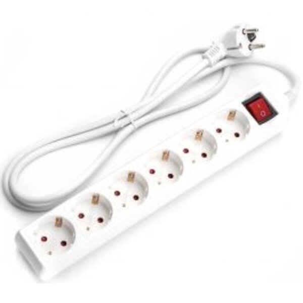 HLW LED Power Strip with Switch 3680W - 6 Sockets LED Accessories Extension Cord