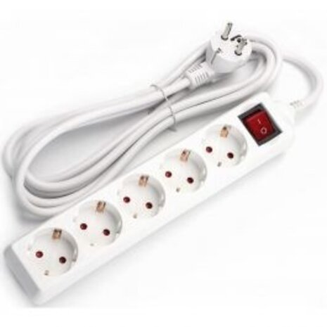 Aigi Frutsi Power Strip with Switch - 3680W LED Accessories, 5 Sockets, 1.5 Meter Extension Cord