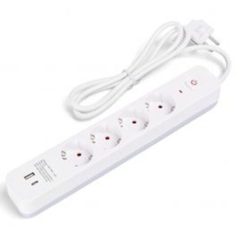 Power strip with USB-A and USB-C - Extension cord 1.5m - LED Accessories