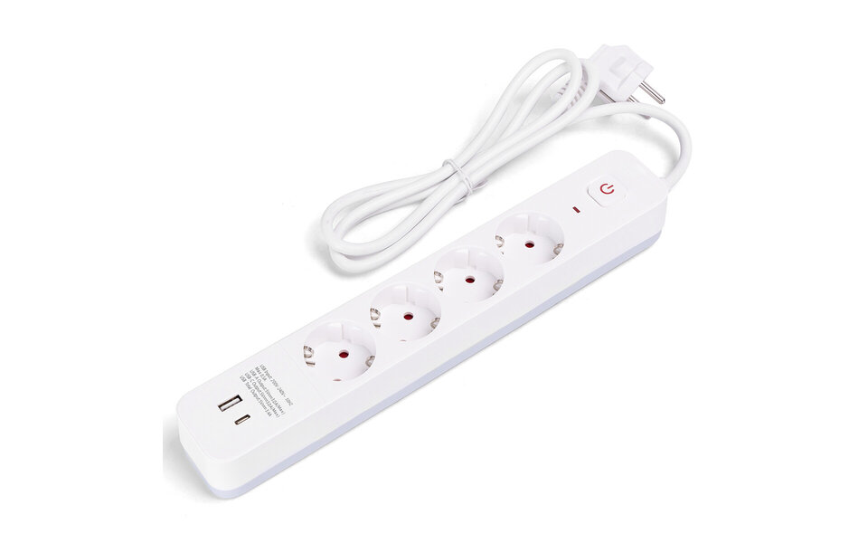 HLW LED Stekkerdoos met USB-A en USB-C - Verlengsnoer 1.5m - LED Toebehoren