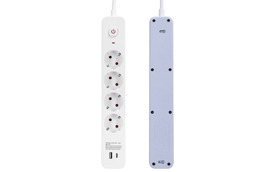 HLW LED Stekkerdoos met USB-A en USB-C - Verlengsnoer 1.5m - LED Toebehoren