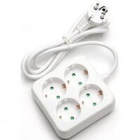 Power Strip Extension Cord 3680W - 4 Outlets White LED Accessories