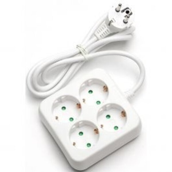 HLW LED Aigi Unkan Power Strip Extension Cord 3680W - 4 Outlets - White - LED Accessories