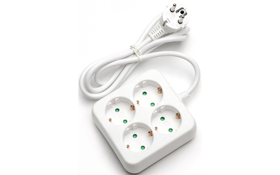 HLW LED Aigi Unkan Power Strip Extension Cord 3680W - 4 Outlets - White - LED Accessories HLW LED Aigi Unkan Power Strip Extension Cord 3680W - 4 Outlets - White - LED Accessories