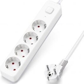Power Strip with Switch 3680W - 4 Sockets & Extension Cord