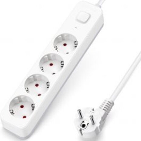 Power Strip with Switch - 3680W LED Accessories, 4 Outlets & 1.5m Extension Cord