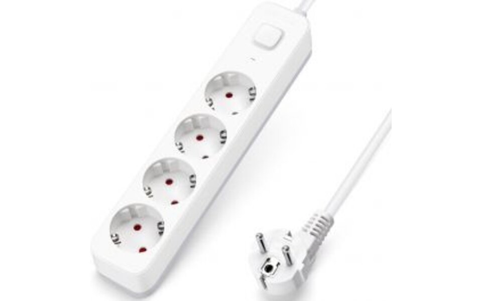 HLW LED Power Strip with Switch - 3680W LED Accessories, 4 Outlets & 1.5m Extension Cord