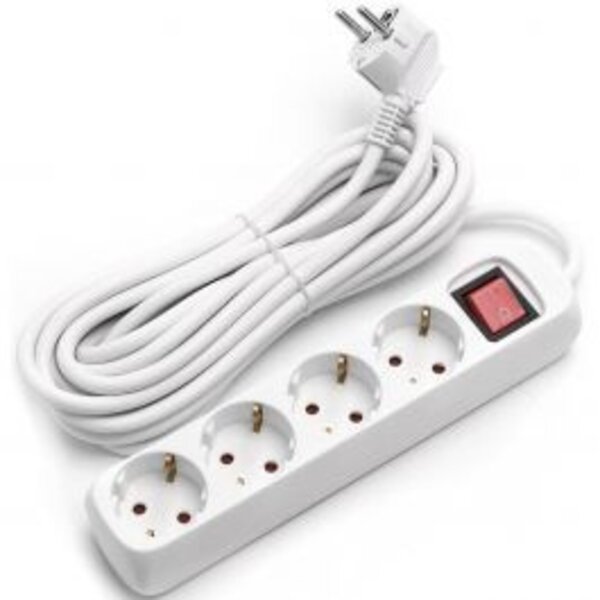 HLW LED Power Strip with Switch & 5m Extension Cord - 4 Outlets for LED Accessories