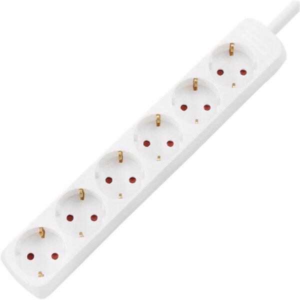 HLW LED Aigi Wayne Power Strip 3680W - 6 Outlets - 1.5m Extension Cord White