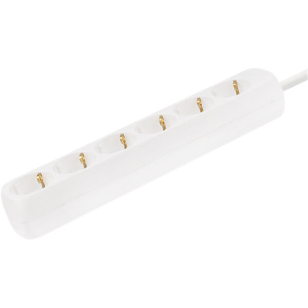 HLW LED Aigi Wayne Power Strip 3680W - 6 Outlets - 1.5m Extension Cord White