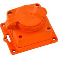 Splash-proof Outdoor Power Strip IP44 - 1 Outlet Orange