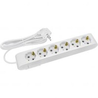 Power Strip Extension Cord 6 Outlets White – LED Accessories