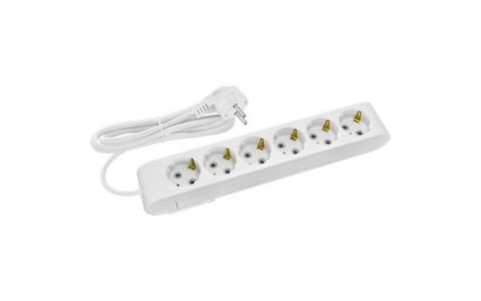 HLW LED Power Strip Extension Cord 1.5m with 6 Sockets and Earth Grounding - LED Accessories, Light Cord & Plug