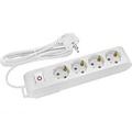 Power Strip with Switch & Extension Cord - 4 Outlets, Grounded, White