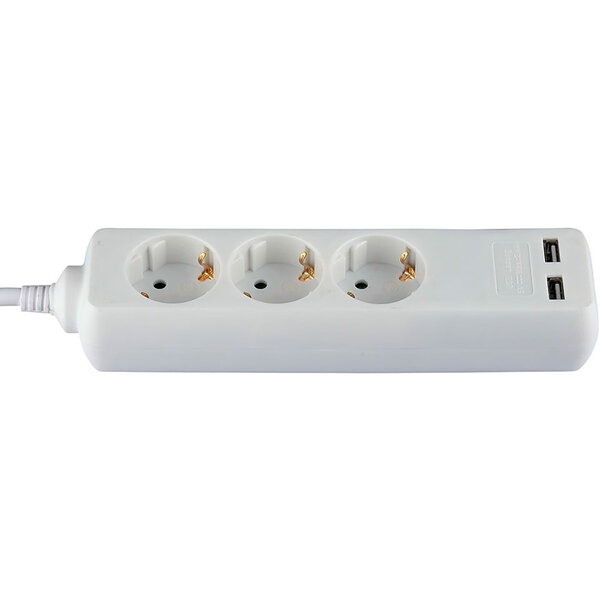 HLW LED Viron Serino Power Strip with USB - 3680W Extension Cord with 3 Outlets