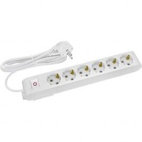 Power Strip with Switch - 6 Outlets Extension Cord 1.5m