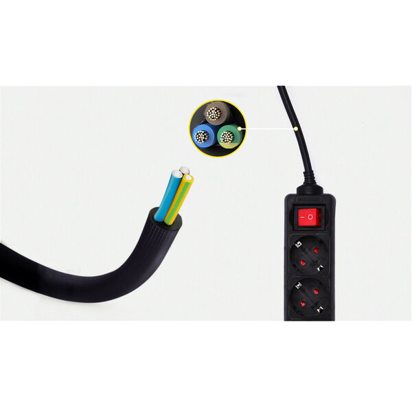 HLW LED Aigi Quino Stekkerdoos met Schakelaar - 3680W LED Toebehoren - 3m Verlengen