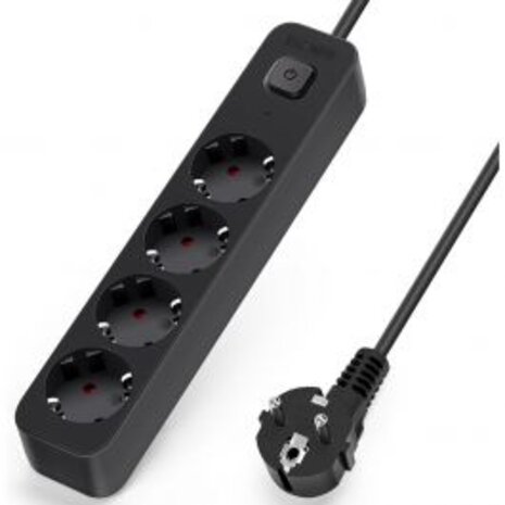 Aigi Quino Power Strip with Switch - 4 Outlets, 1.5m Extension Cord, 3680W LED Accessories