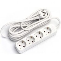 Power strip & extension cord 3680W - 4 sockets, 5 meters white