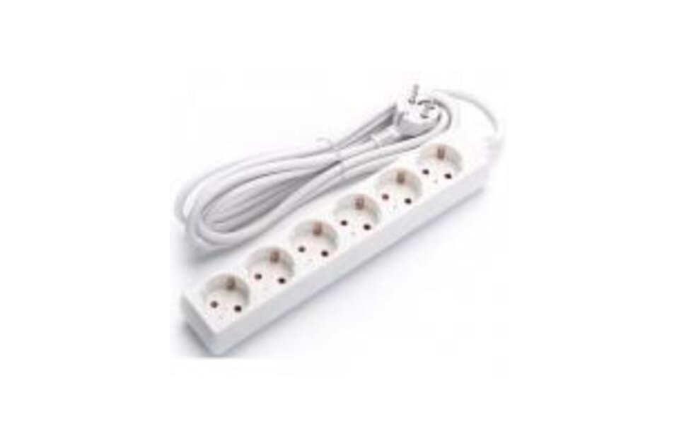 HLW LED Power strip with switch and 3m extension cord - 6 sockets - LED accessories