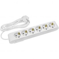 Power Strip Extension Cord 6 Outlets - Grounded White