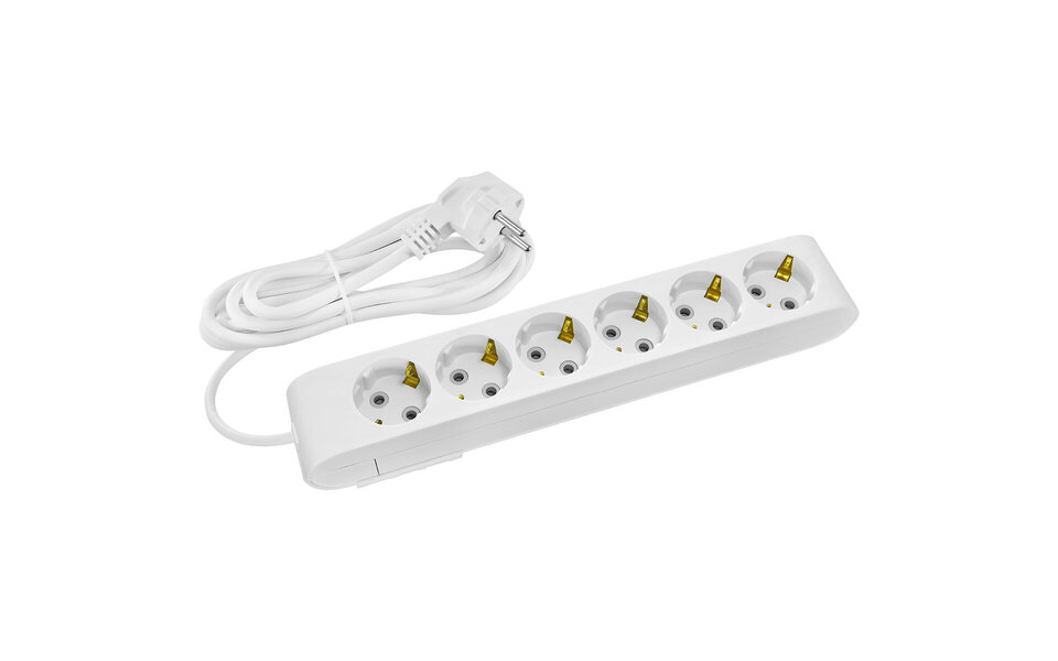 HLW LED Power Strip Extension Cord 3m - 6 Outlets, Grounded - LED Accessories