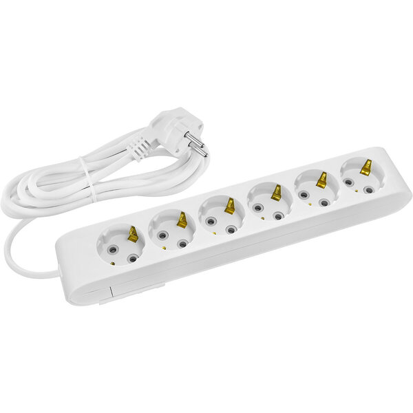 HLW LED Power Strip Extension Cord 3m - 6 Outlets, Grounded - LED Accessories