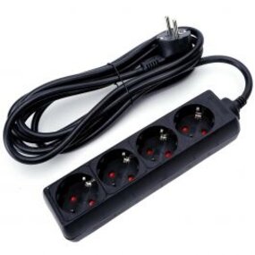 Power Strip Extension Cord 3680W - 4 Outlets - 3m Black