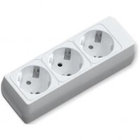 Power strip without cord 3680W - 3 sockets white