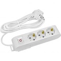 Power Strip with Switch - Extension Cord 3m - 3 Outlets - Grounding White