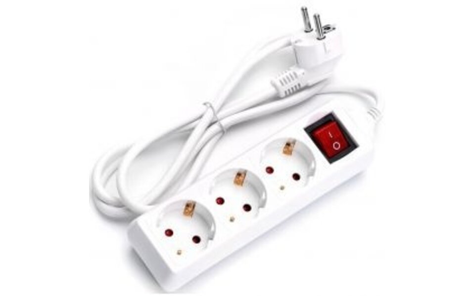 HLW LED Aigi Frutsi Power Strip with Switch 3680W - 3 Outlets, 1.5m Extension Cord, LED Accessories