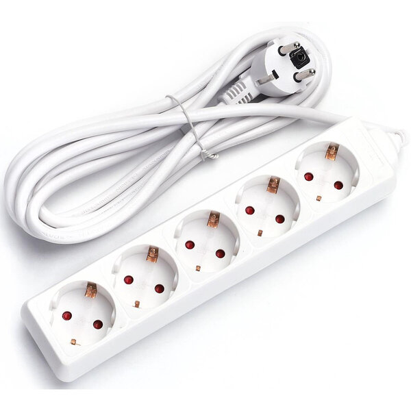 HLW LED Power strip Extension cord 3680W - 5 sockets - Childproof & Fall-proof