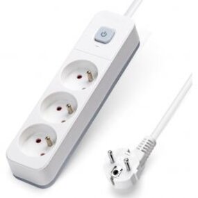 Power Strip with Switch 2300W - 3 Outlets & 5m Extension Cord