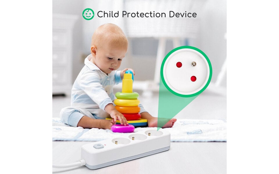 HLW LED Aigi Anzim Power Strip with Switch 2300W - 3 Outlets, 5m Extension Cord & Light Cord Accessory HLW LED Aigi Anzim Power Strip with Switch 2300W - 3 Outlets, 5m Extension Cord & Light Cord Accessory