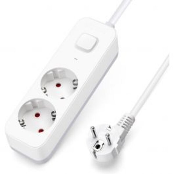 HLW LED Aigi Antris Power Strip with Switch - 3680W LED Accessories, 2 Sockets & 1.5m Extension Cord