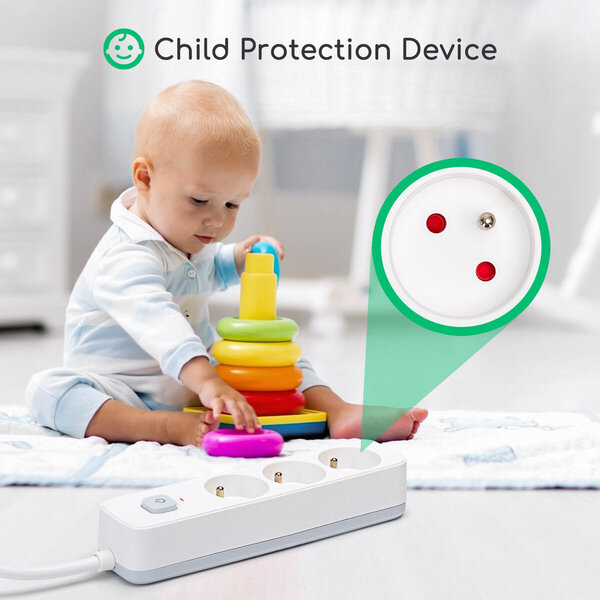 HLW LED Stekkerdoos met Schakelaar 2300W - Verlengsnoer 1.5m, 3 Stopcontacten - LED Toebehoren & Licht Snoer