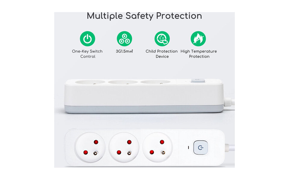 HLW LED White Power Strip with Switch – 3 Outlets, 3m Extension Cord, 2300W LED Accessories HLW LED White Power Strip with Switch – 3 Outlets, 3m Extension Cord, 2300W LED Accessories