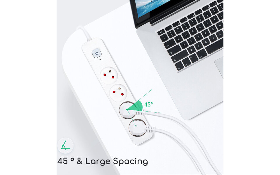 HLW LED Aigi Anzim Power Strip with Switch - 2300W LED Extension Cord with 4 Outlets, 3 Meters HLW LED Aigi Anzim Power Strip with Switch - 2300W LED Extension Cord with 4 Outlets, 3 Meters