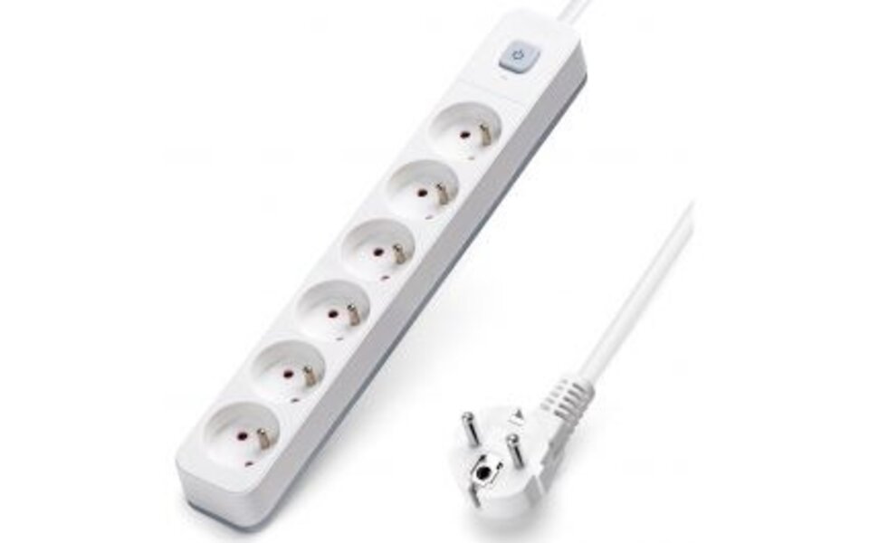 HLW LED Aigi Anzim Power Strip with Switch - 6 Outlets, 3m Extension Cord, 2300W LED Accessories