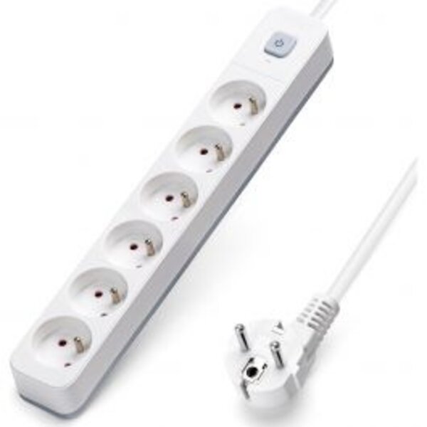 HLW LED Aigi Anzim Stekkerdoos met Schakelaar - 6 Stopcontacten, 3m Verlengsnoer, 2300W LED Toebehoren