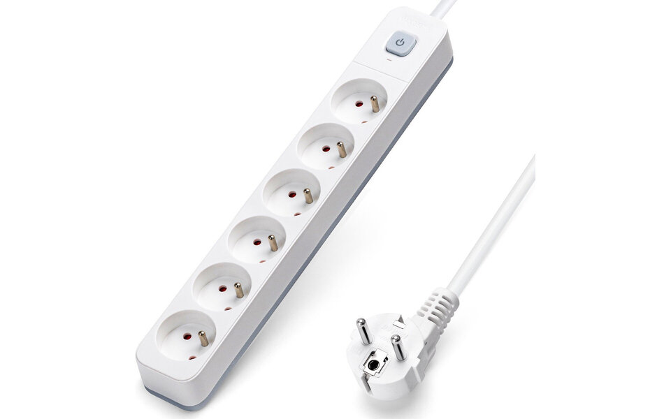 HLW LED Aigi Anzim Power Strip with Switch - 6 Outlets, 3m Extension Cord, 2300W LED Accessories