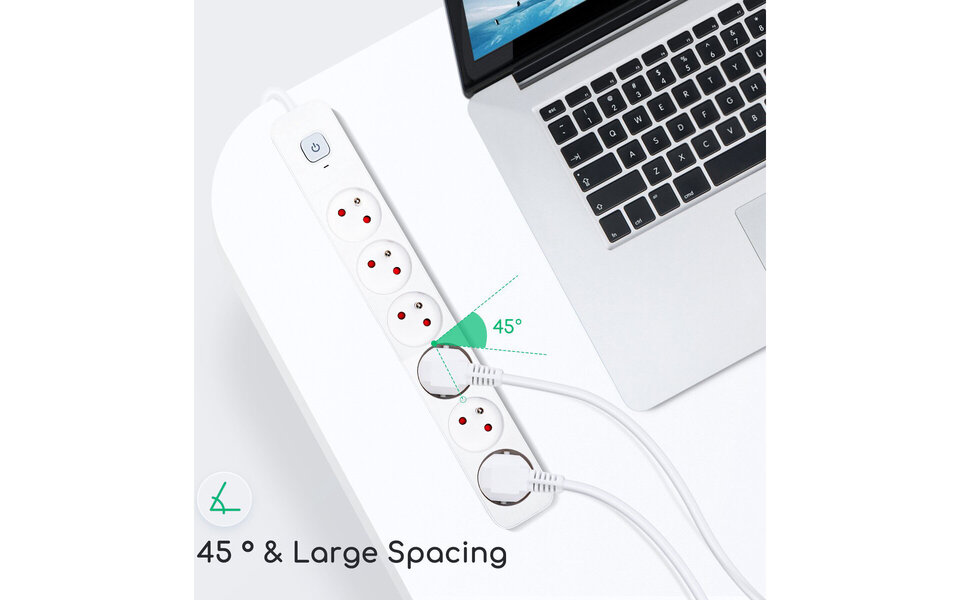 HLW LED Aigi Anzim Power Strip with Switch - 6 Outlets, 3m Extension Cord, 2300W LED Accessories